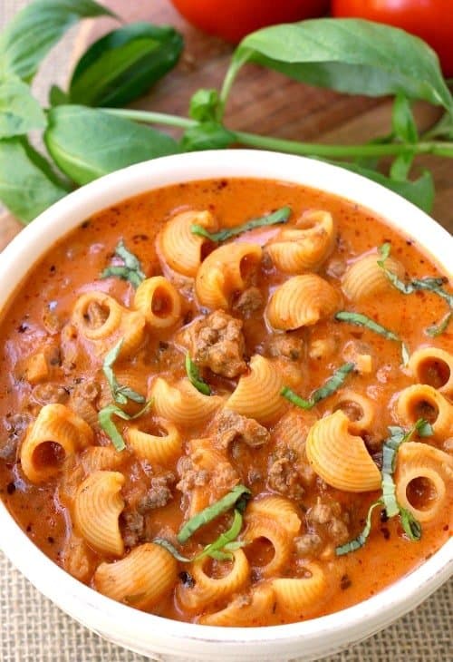 Beefy Tomato Soup An Easy Beef Macaroni Soup Recipe