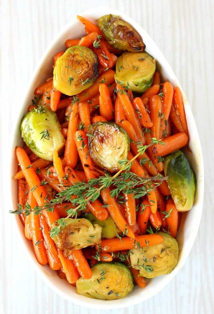 Whiskey Glazed Baby Carrots and Brussels is a fast and tasty side dish ...