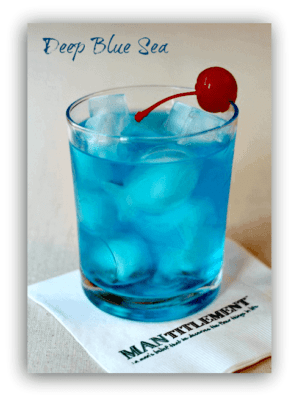 Deep Blue Sea | A Boozy, Blue Mixed Drink Recipe | Mantitlement
