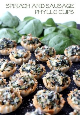 Spinach and Sausage Phyllo Cups - Mantitlement