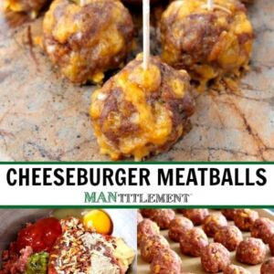 cheeseburger meatballs collage for pinterest