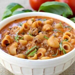 beefy tomato macaroni soup