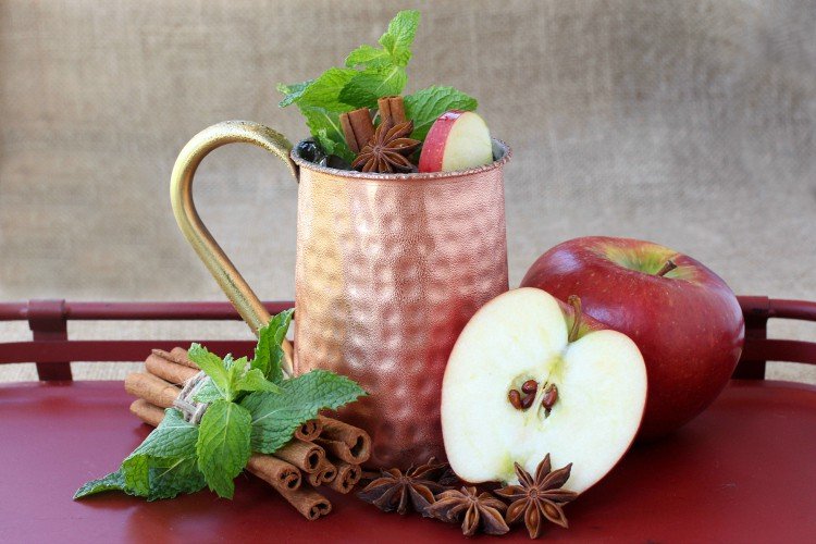 This Apple Cider Mojito has rum, brandy and all the flavors of the classic drink!