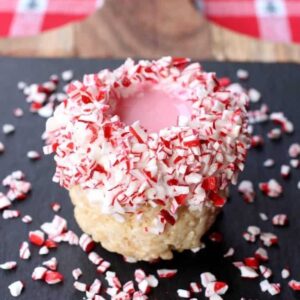 Peppermint Krispies Treat Shots with Edible Shot Glasses!
