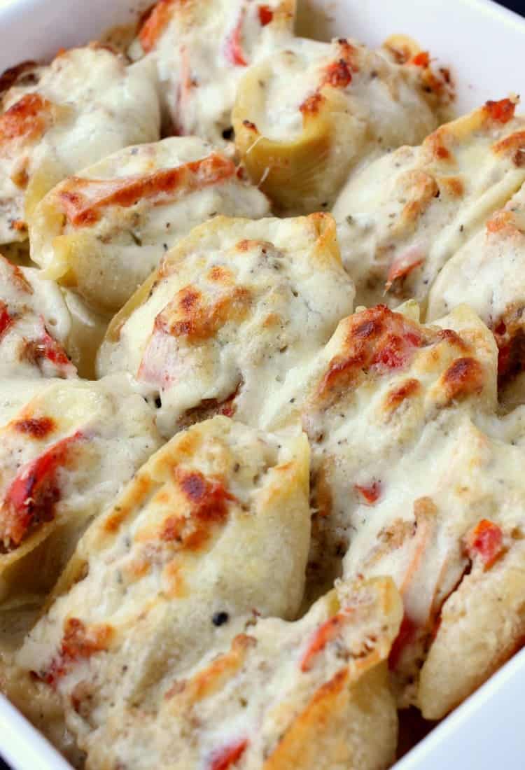 Philly Cheesesteak Stuffed Shells | A Stuffed Shells Recipe For A Crowd