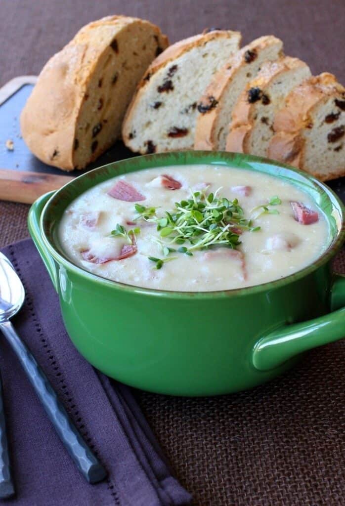 Creamy Potato and Corned Beef Chowder transforms your leftovers into an easy dinner!
