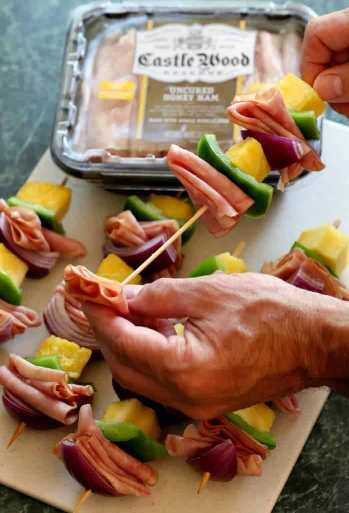 Hawaiian Ham Kabobs process