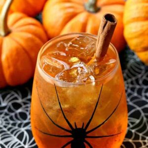 Pumpkin Spice Wine Spritzer | Halloween Cocktail Recipe