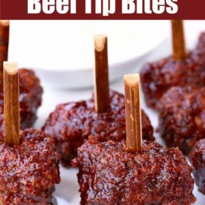 barbecue beef tips on platter