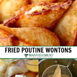 fried poutine wontons collage for pinterest