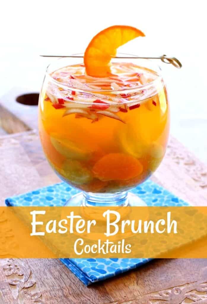 Easter Brunch Cocktails in a glass with fruit