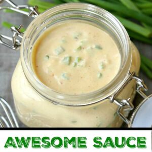 Pinterest title image for Awesome Sauce