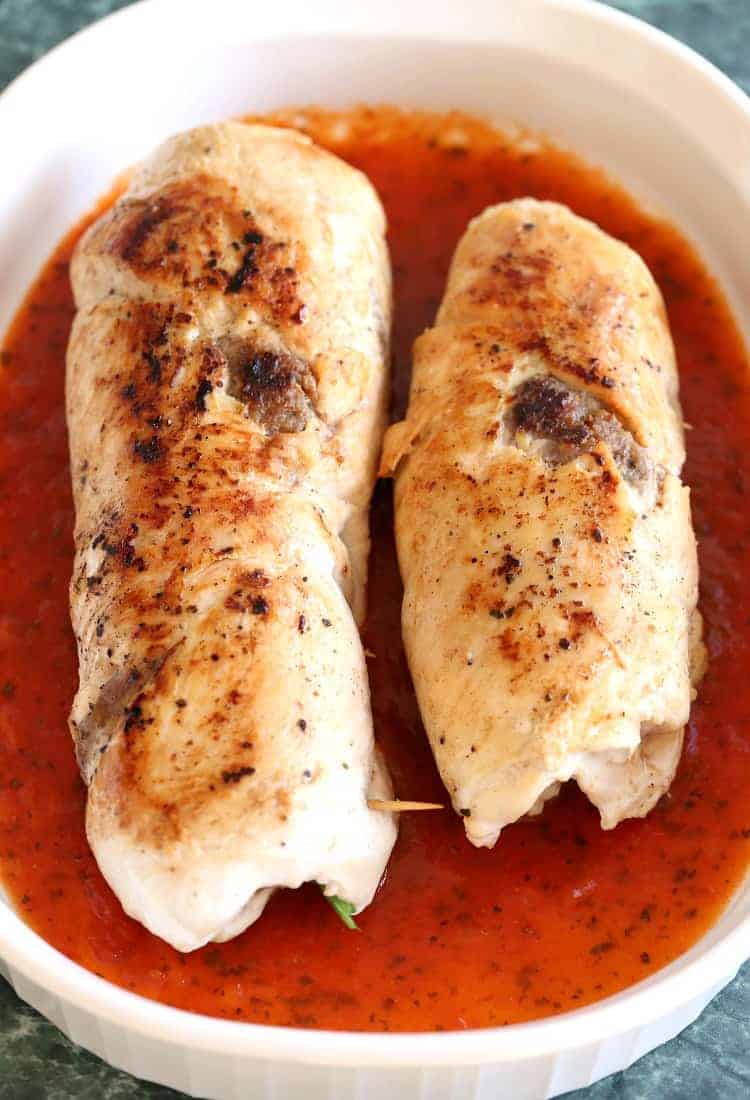 Sausage Stuffed Chicken Rollatini is a chicken recipe that's baked in the oven