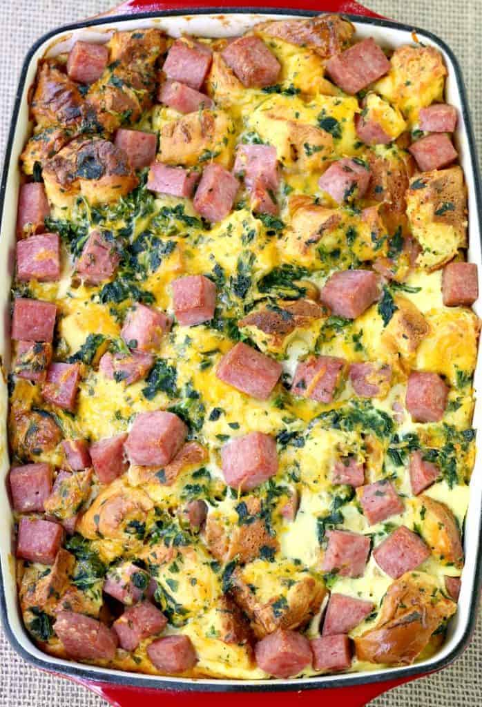 Taylor Ham Egg And Cheese Breakfast Casserole Strata Recipe 