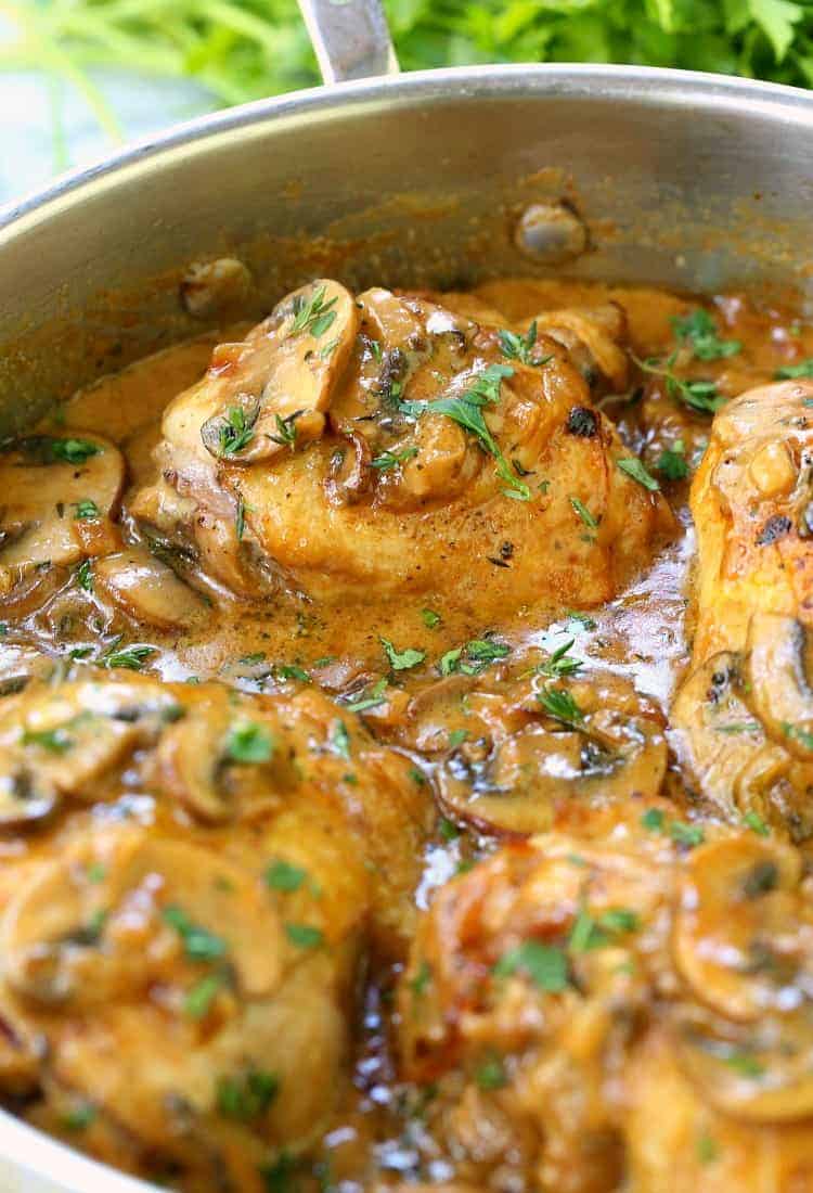 chicken thigh recipe with mushrooms and onions