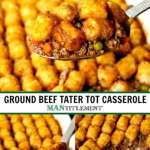 tater tot casserole collage for pinterest