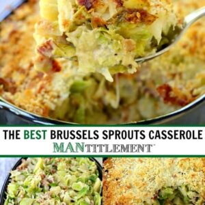 brussels sprouts casserole collage for pinterest