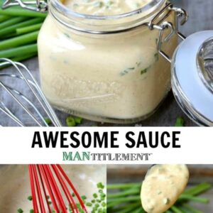 Pinterest title image for Awesome Sauce