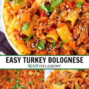 turkey bolognese collage for pinterest