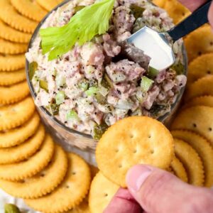 Dill Pickle Ham Salad is a leftover ham recipe to serve with crackers or as a sandwich