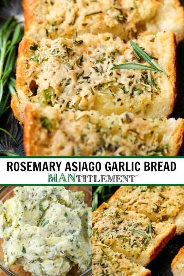 Rosemary Asiago Garlic Bread is a side dish recipe made with Asiago cheese