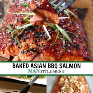 Baked Asian BBQ Salmon is a 15 minute salmon recipe made in the oven