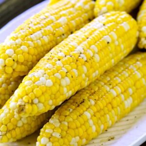 Oven Roasted Corn on the Cob has less mess than shucking corn before cooking