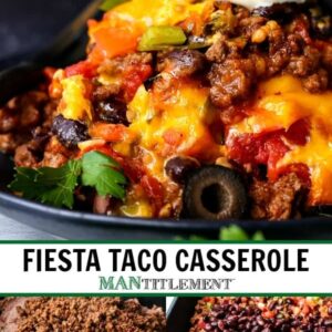 fiesta taco casserole collage for pinterest