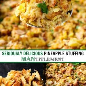 pineapple stuffing recipe collage for pinterest