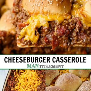 cheeseburger casserole collage for pinterest