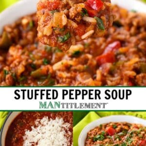 stuffed pepper soup collage for pinterest