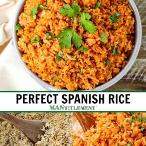 perfect spanish rice recipe collage for pinterest