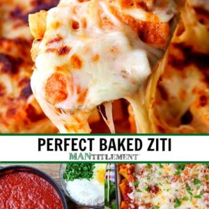 Baked ziti collage for pinterest