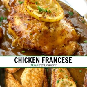 chicken francese recipe collage for pinterest