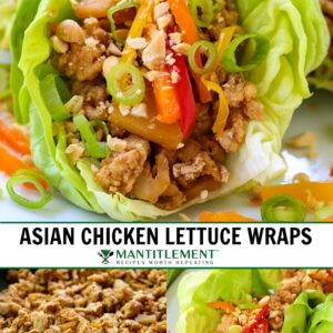 chicken lettuce wraps recipe collage for pinterest