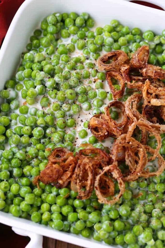 Creamed Peas with Fried Shallots | Thanksgiving Side Dish | Mantitlement