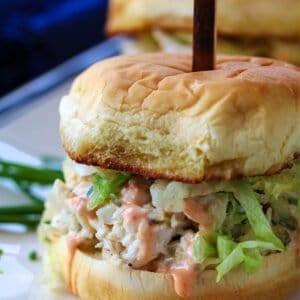Slider recipe with crab salad