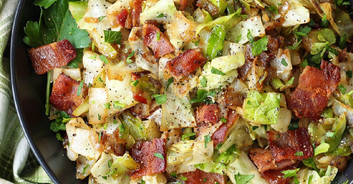 Fried Cabbage with Bacon | Mantitlement