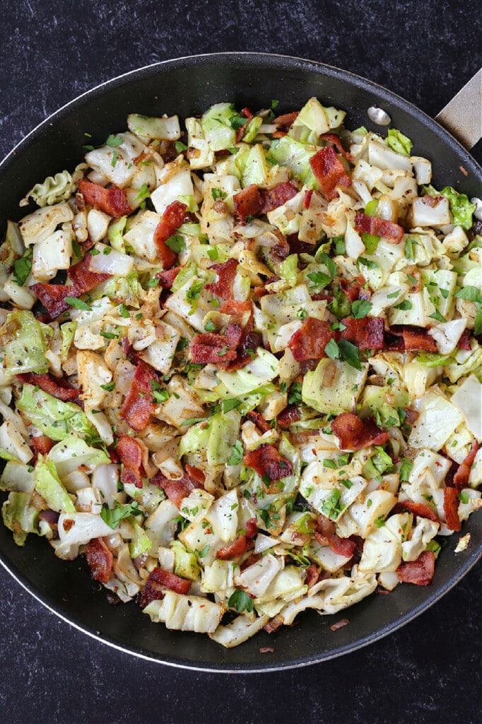 Fried Cabbage with Bacon | Mantitlement