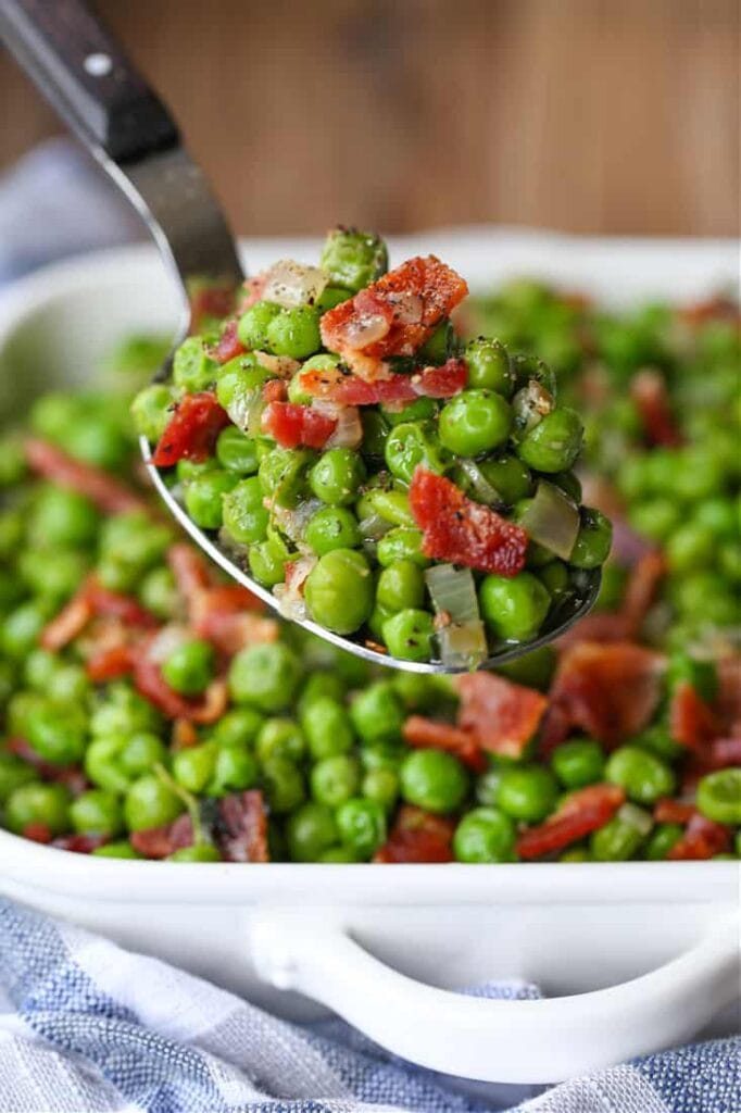 Peas and Bacon | Easy Side Dish Recipe | Mantitlement