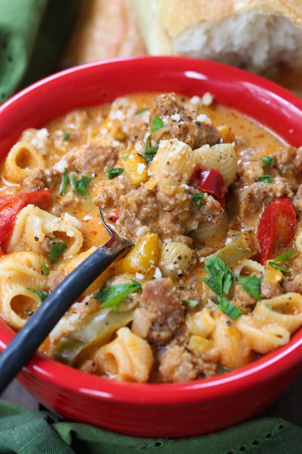 Creamy Sausage and Peppers Soup - Mantitlement