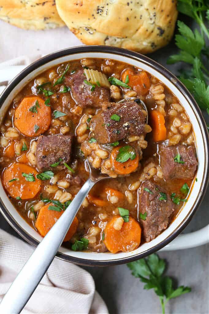 Beef Barley Soup | Hearty & Comforting Soup Recipe | Mantitlement