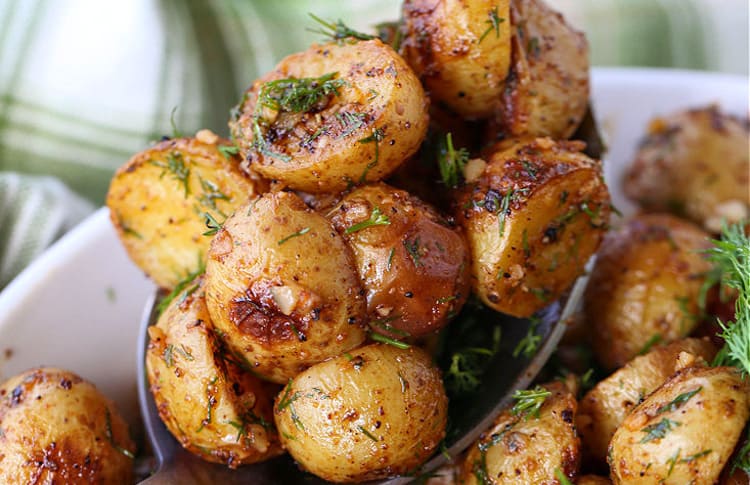 Delicious Oven Roasted Baby Potatoes with Garlic Butter and Dill Story -  Valya's Taste of Home