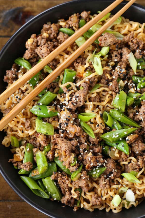 Ground Beef Ramen Bowls - Mantitlement