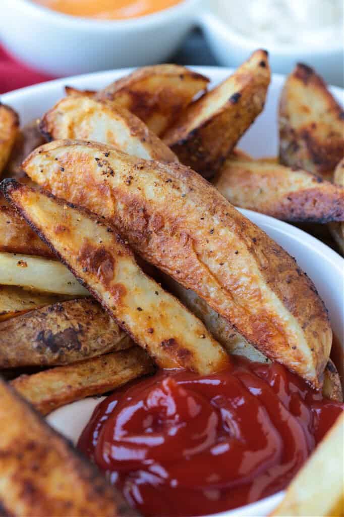 Crispy Baked Steak Fries Mantitlement