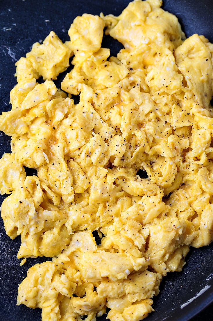 scrambled eggs in skillet
