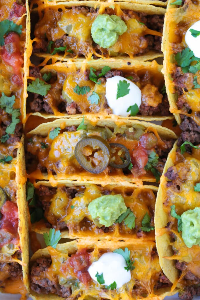 baked tacos with toppings