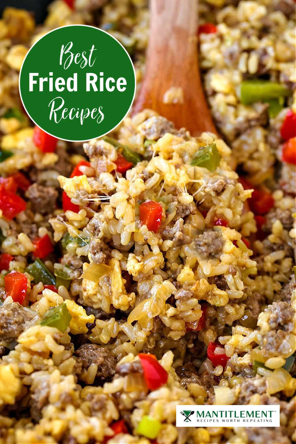 image of cheesy fried rice with graphic
