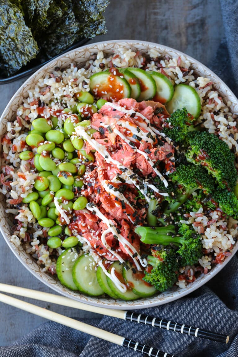 How To Steam Broccoli In The Microwave Mantitlement   How To Steam Broccoli In The Microwave Salmon Bowl 768x1153 