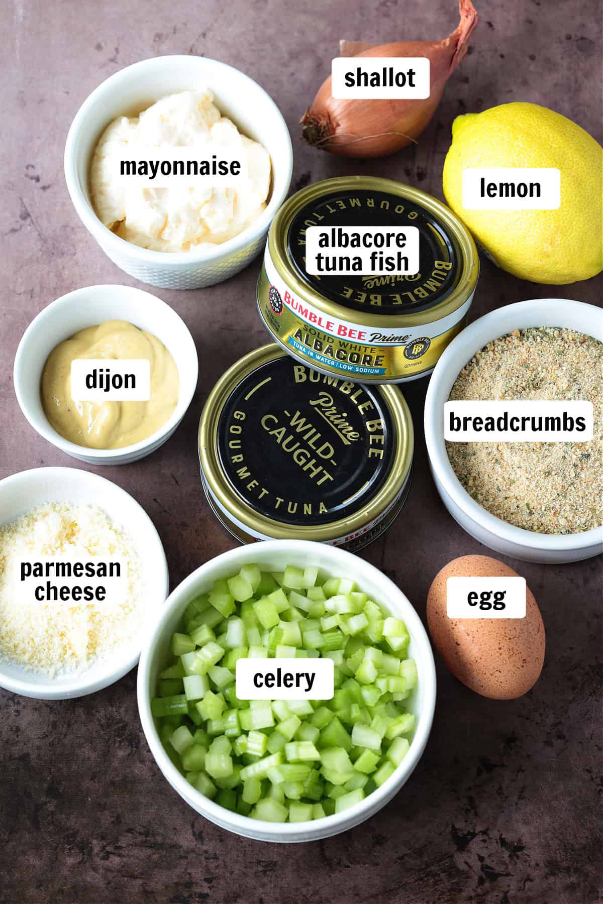 ingredients for making tuna cakes